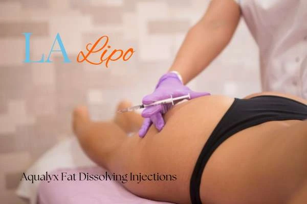 Woman having fat dissolving injections Kingston upon Thames on thighs