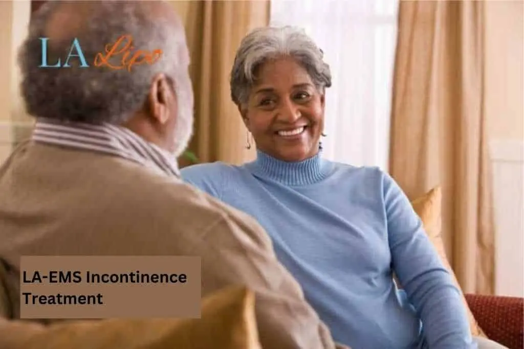 Couple sat smiling at each other - LA-EMS treatment Kingston upon Thames