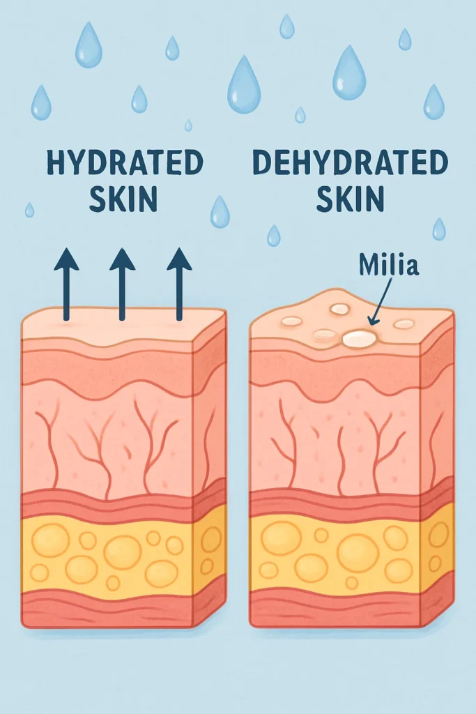 The importance of hydration and milia production Kingston upon Thames