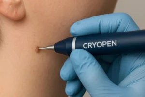 Person receiving skin tag removal Kingston upon Thames